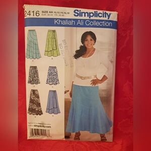 VINTAGE Simplicity Khaliah Ali A-Line Skirt Pattern - Blue and Green Options